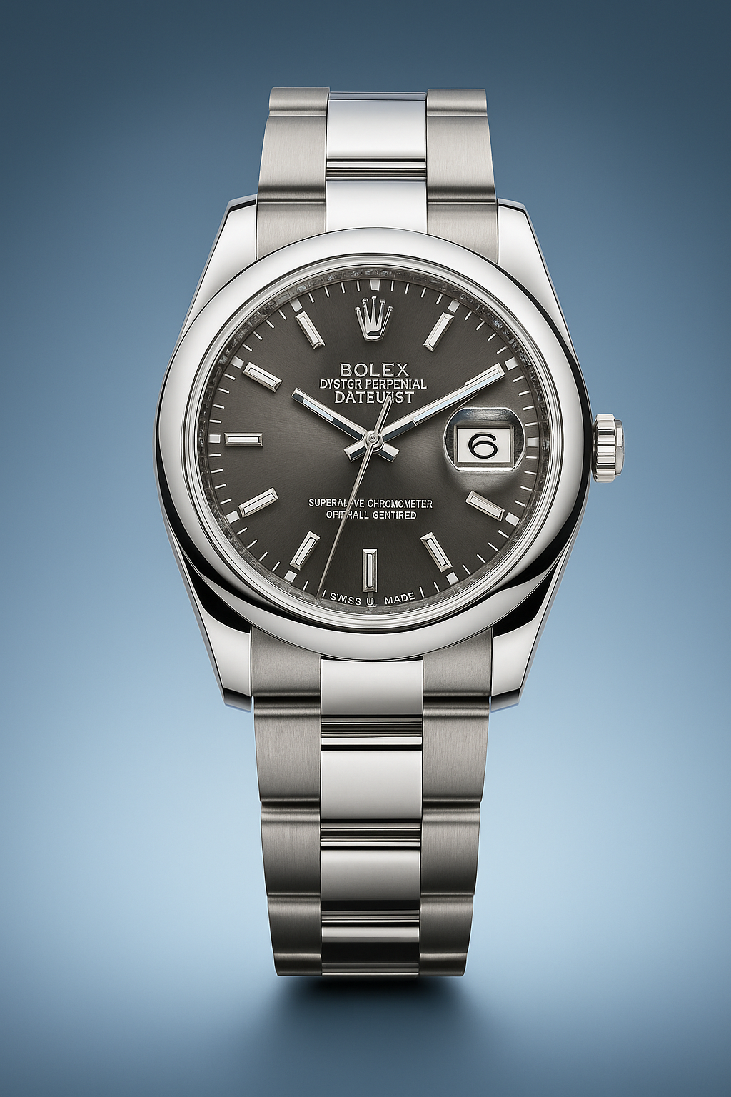 ROLEX oyster perpetual Datejust watch with silver chain|thezeit