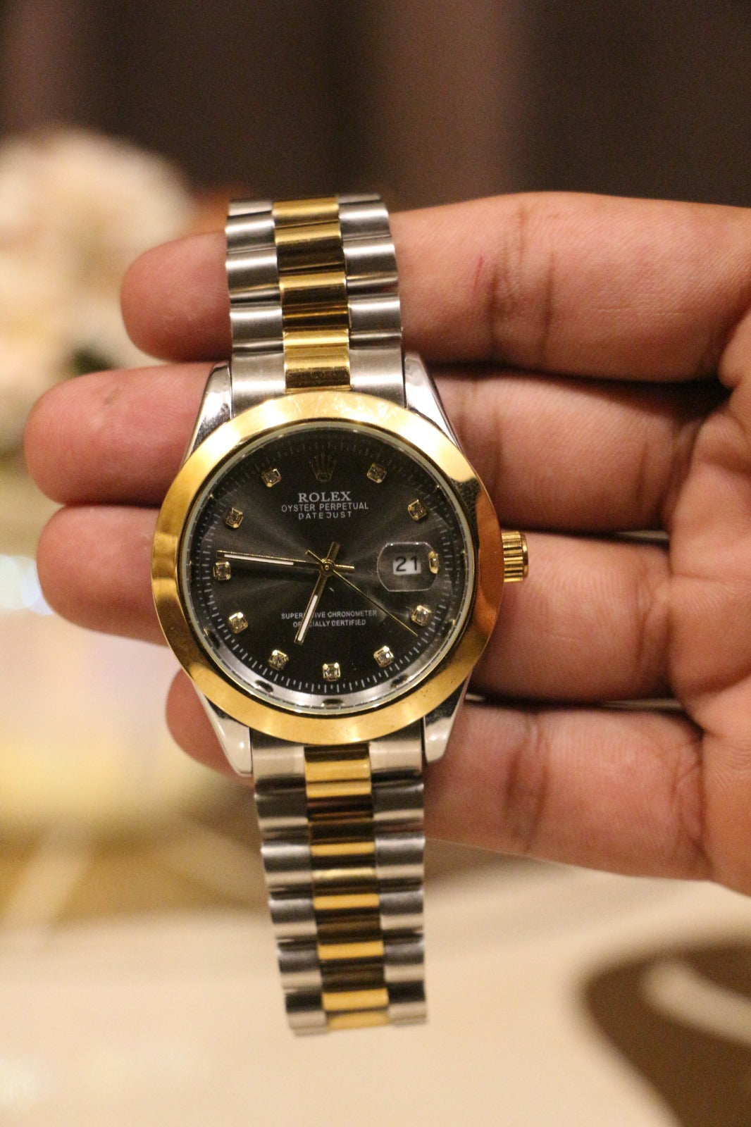 ROLEX oyster watch |with stainless golden &steel straps|For men’s