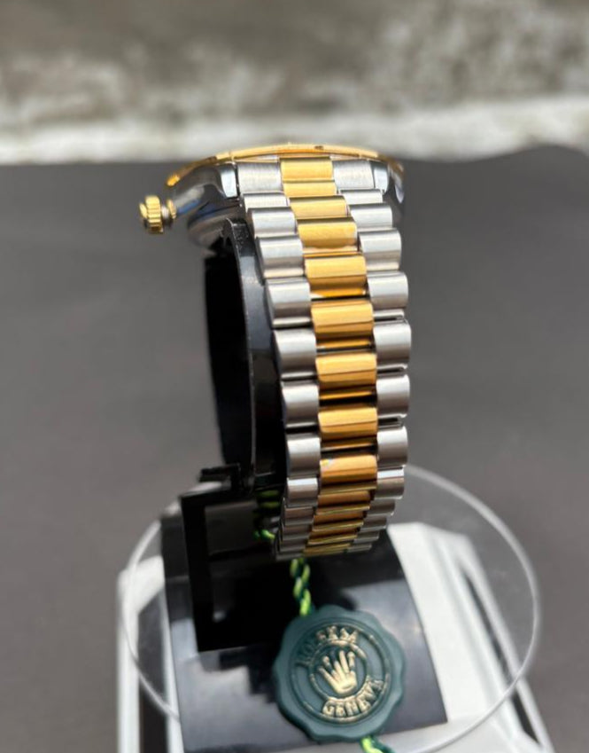 ROLEX lion face  with silver gold chain|thezeit