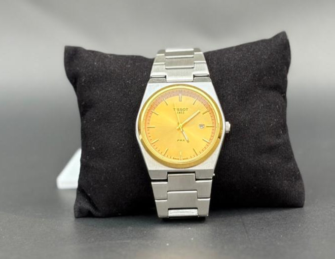 TISSOT PRX 1853 WATCH WITH YELLOW  SHADE| FOR MEN’S