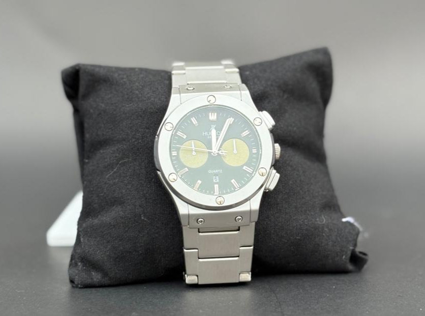 HUBLOT CHRONO CLASSIC DATE GREEN SILVER WATCH FOR MEN’S
